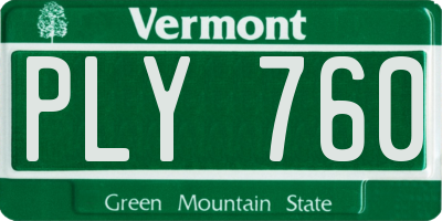 VT license plate PLY760