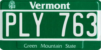 VT license plate PLY763