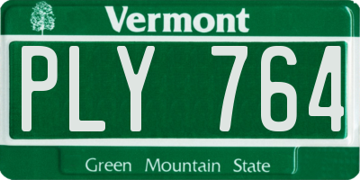 VT license plate PLY764