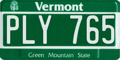 VT license plate PLY765