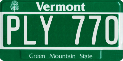 VT license plate PLY770