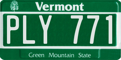 VT license plate PLY771