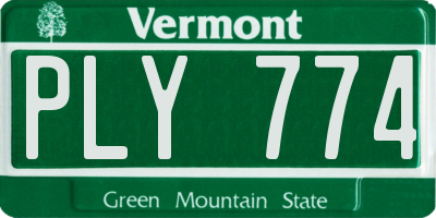 VT license plate PLY774