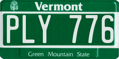 VT license plate PLY776
