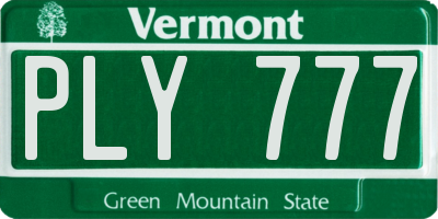 VT license plate PLY777