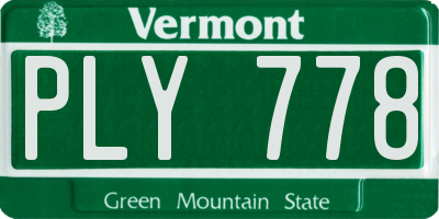 VT license plate PLY778