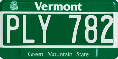 VT license plate PLY782