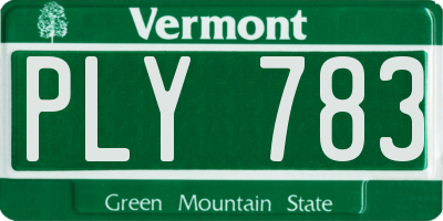 VT license plate PLY783