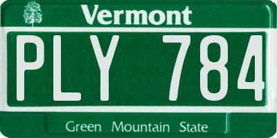 VT license plate PLY784