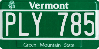 VT license plate PLY785