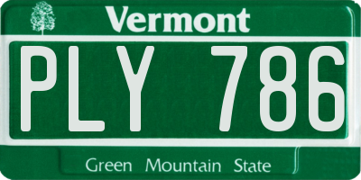 VT license plate PLY786
