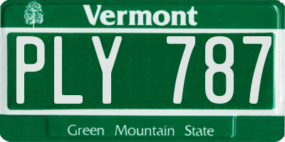 VT license plate PLY787