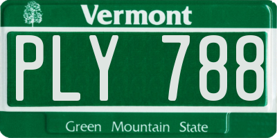 VT license plate PLY788