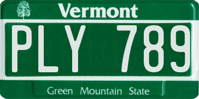 VT license plate PLY789