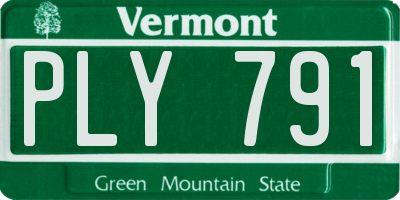 VT license plate PLY791