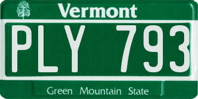 VT license plate PLY793