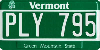 VT license plate PLY795