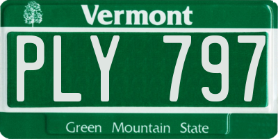 VT license plate PLY797