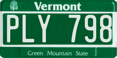 VT license plate PLY798