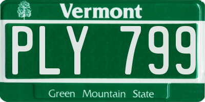 VT license plate PLY799