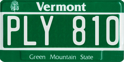 VT license plate PLY810