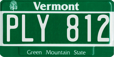 VT license plate PLY812