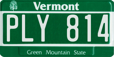 VT license plate PLY814
