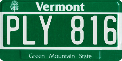 VT license plate PLY816