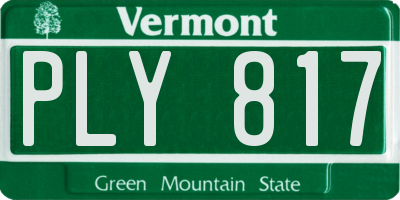 VT license plate PLY817