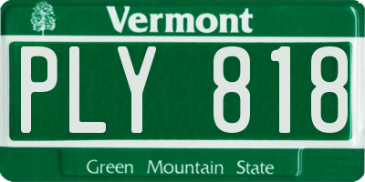 VT license plate PLY818