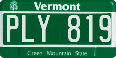 VT license plate PLY819