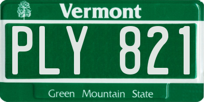 VT license plate PLY821