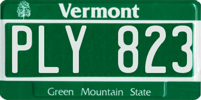 VT license plate PLY823