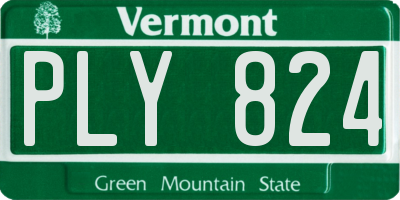 VT license plate PLY824