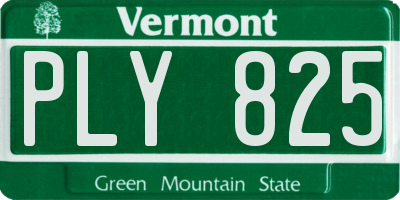 VT license plate PLY825