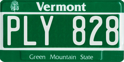 VT license plate PLY828
