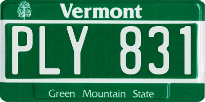 VT license plate PLY831