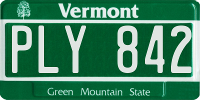 VT license plate PLY842
