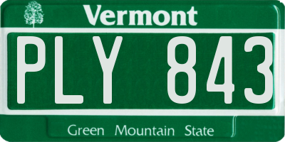 VT license plate PLY843