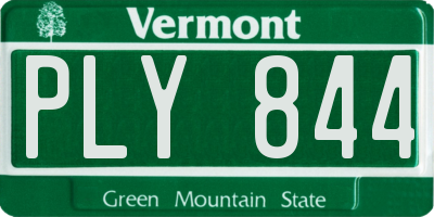 VT license plate PLY844