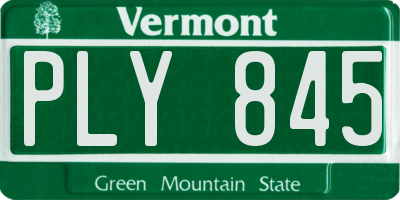 VT license plate PLY845