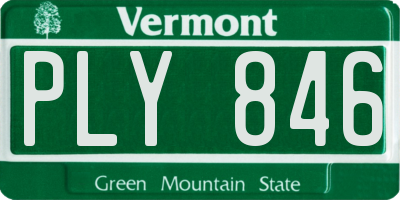 VT license plate PLY846