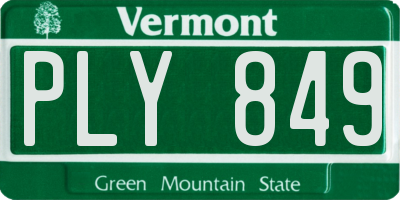 VT license plate PLY849