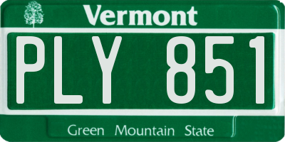 VT license plate PLY851