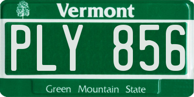 VT license plate PLY856