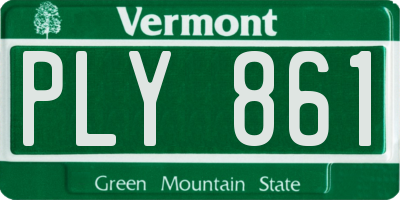 VT license plate PLY861