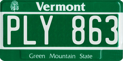 VT license plate PLY863