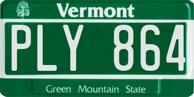 VT license plate PLY864