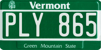VT license plate PLY865