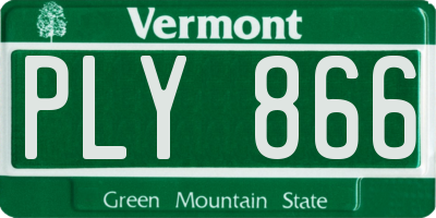 VT license plate PLY866